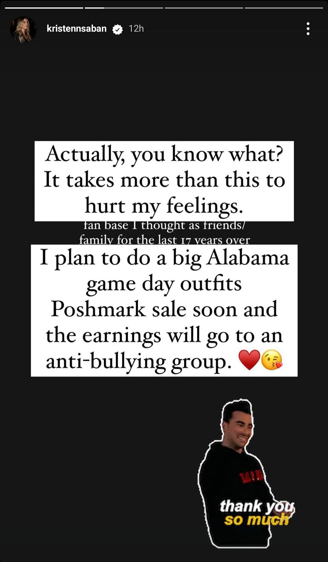 Kristen's IG stories